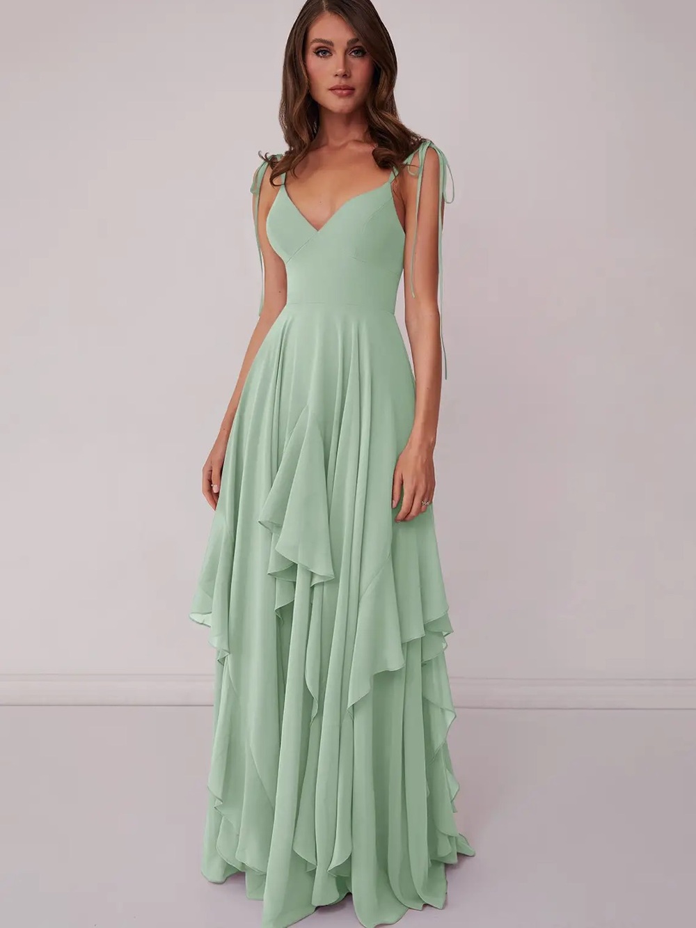 Azazie Dusty Sage Barbie 1004 Dress